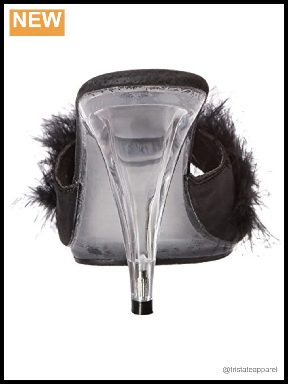 Platform Sandals with 4in Heel and Marabou Detail